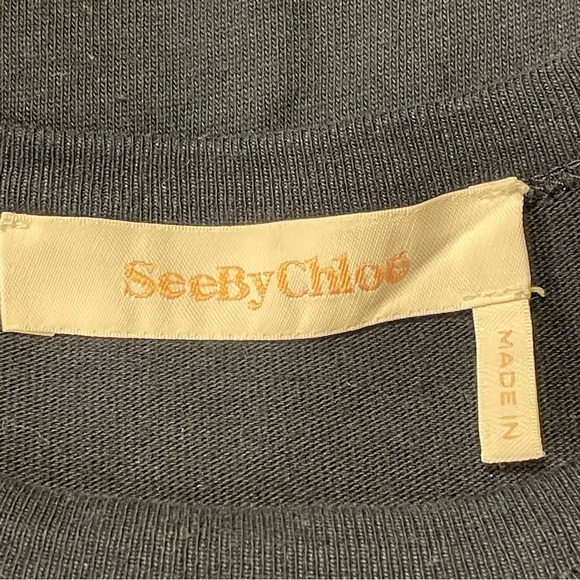 SEE BY CHLOE Drawstring Ruffle Dress in Ink Navy - Picture 6 of 8